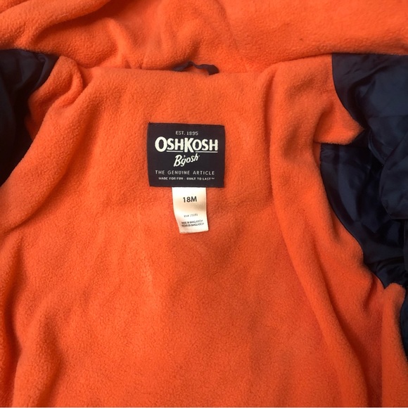 Oshkosh Blue and Orange Winter Jacket 18 Month - Picture 4 of 5